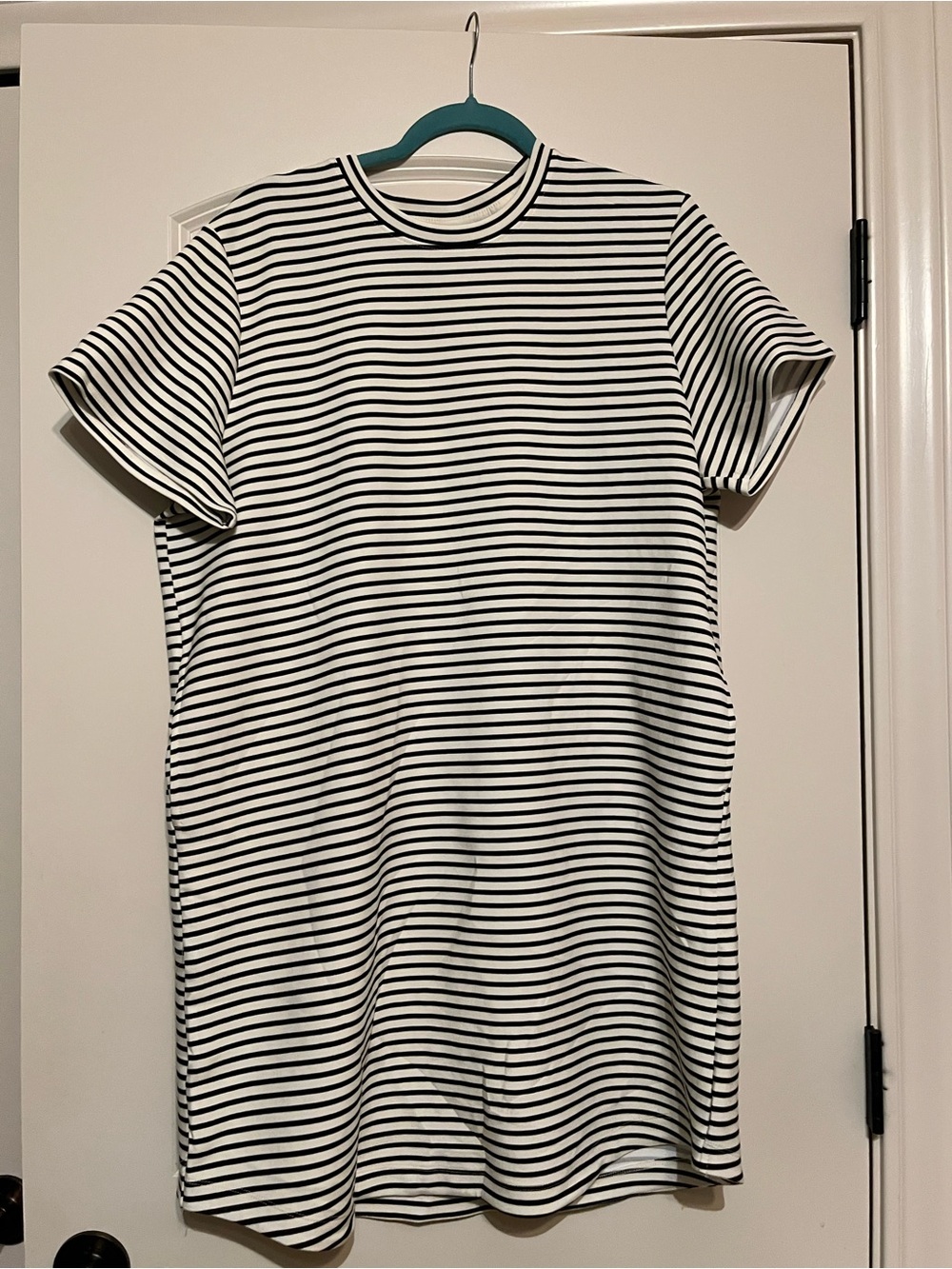 Black & White Striped Crewneck Dress (luxe feel fabric)